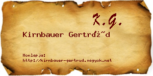 Kirnbauer Gertrúd névjegykártya